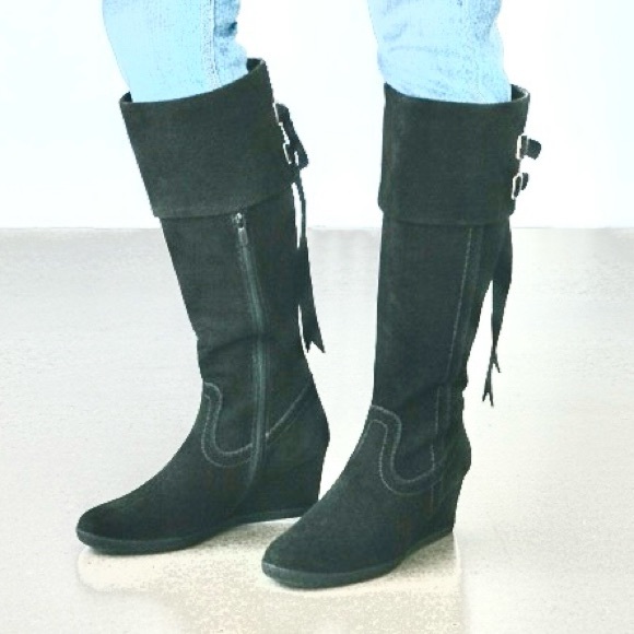 Geox Shoes - Geox suede black tall boots sz 36